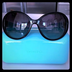 Tiffany Black Oval Sunglasses